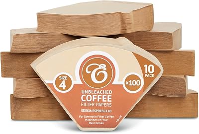 Edesia Espress 1000 Size 4 Coffee Filter Paper Cones Unbleached
