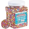 Dye Free Sprinkles - 1.6 Pounds - All Natural Rainbow Toppings - Vegan - Non-GMO Cake Decorating Jimmies