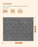 Feandrea Waterproof Dog Blanket Sherpa Fleece 101 x 73 cm Grey view 6