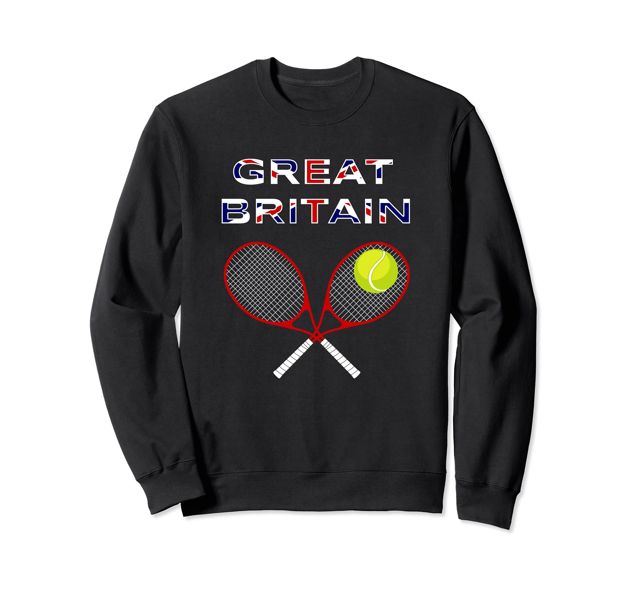 UK Flag Tennis Ball, Racket / Great Britain Team Fan Support Sweatshirt