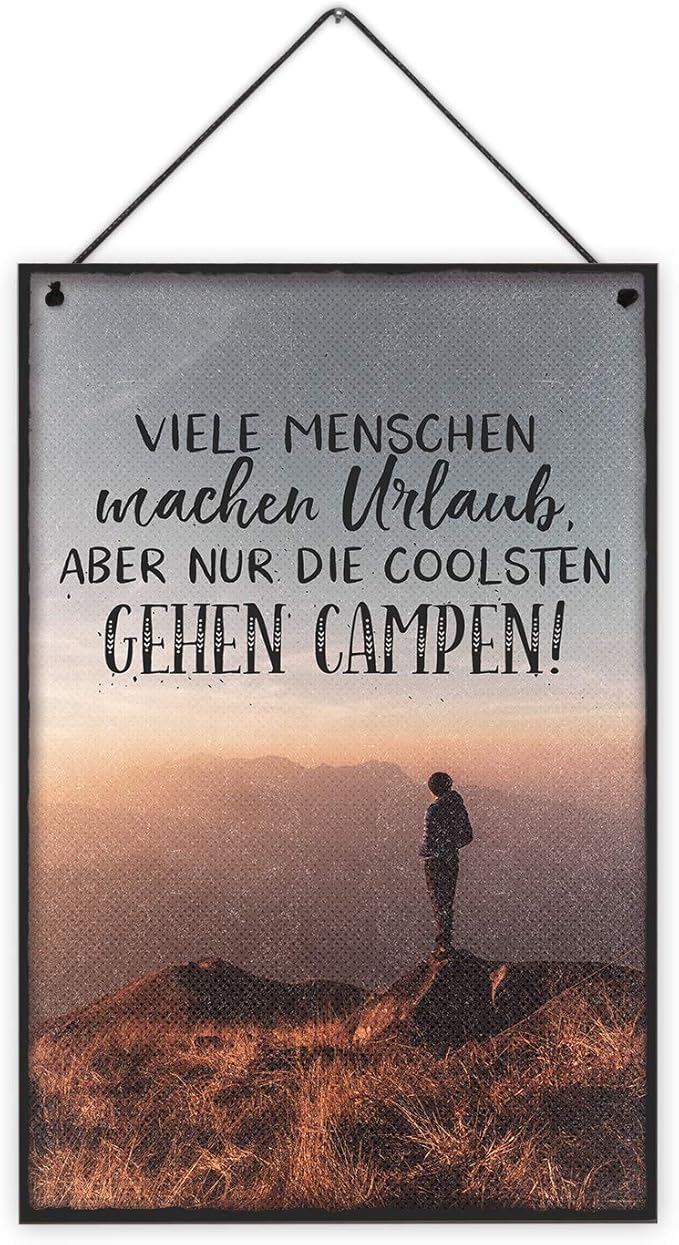Fashionalarm Holzschild Nur die coolsten gehen campen DekoSchild