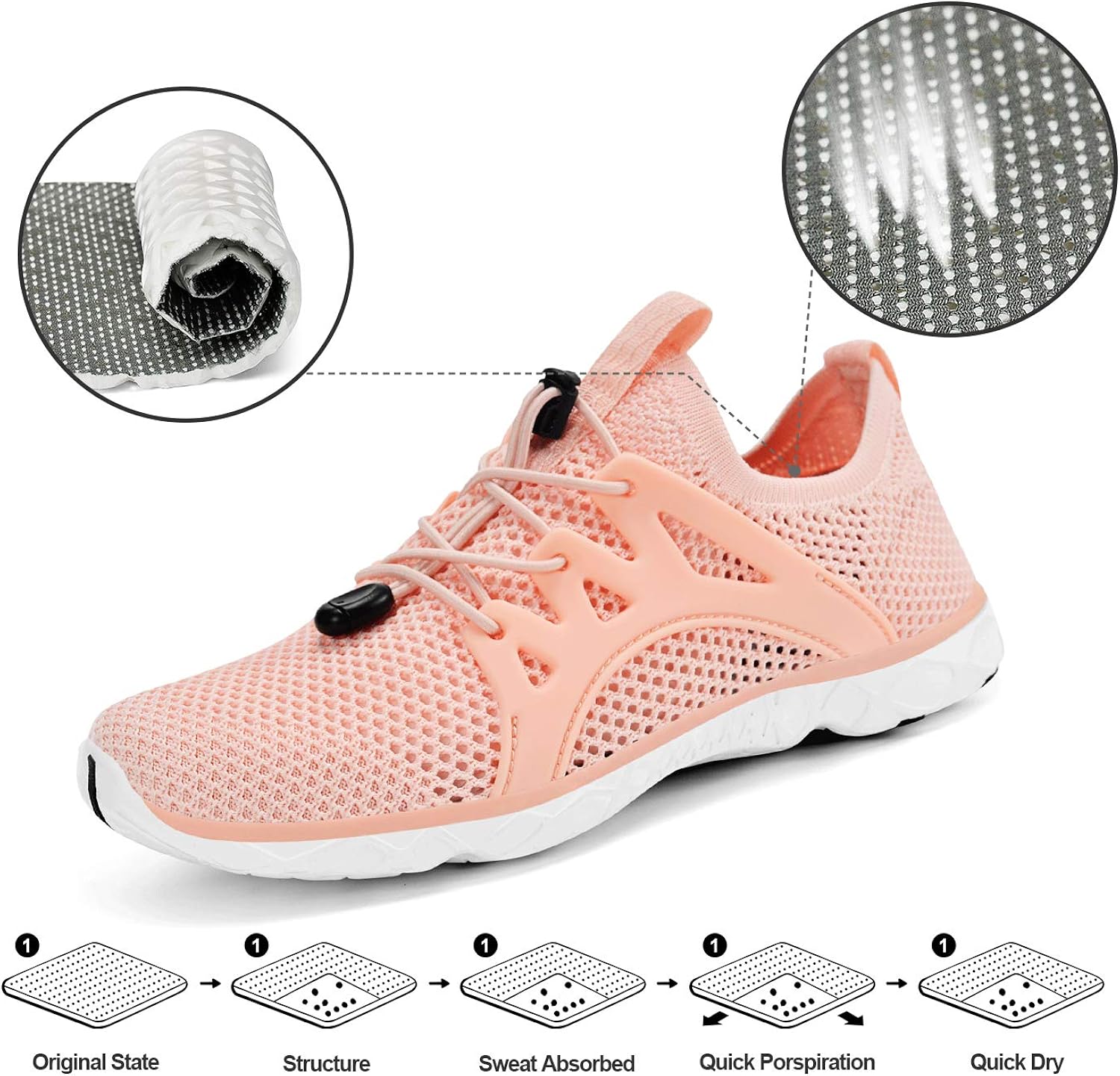 Feetmat Women's Water Shoes Quick Drying Aqua for Water Sports Slip on Walking Shoes: Shoes