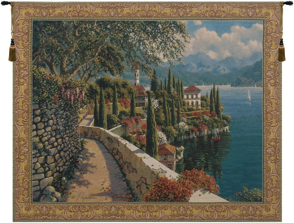 Charlotte Home Furnishings Inc. ‘Verena Vista’ Belgian Tapestry Wall Hanging | Elegant and Decorative Wall Tapestries | 48 in. x 38 in. | Home Decor Accents