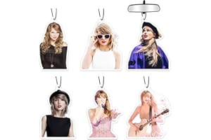 GENERIC Car Air Fresheners Music Merch 6 PCS, Cute Singer Car RearviewMirror Household Hanging Room Decor for Fans Men Women Gifts - Forest, Black Ice, Wild Bluebell, Cologne, Jasmine, Lavender Scent