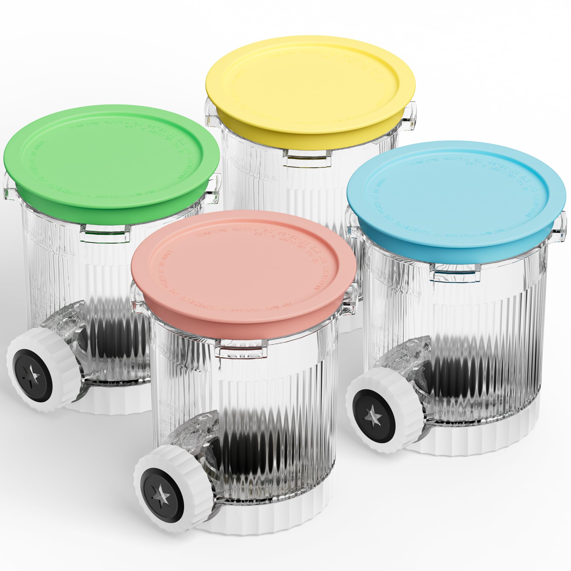 Photo 1 of *** 3 PACK**  4 Pack for Ninja Creami Swirl Pints and Lids Compatible with Ninja NC700 Series, NC701, NC701C, Creami Containers for Swirl Ice Cream & Soft Serve Makers, Dishwasher Safe, BPA-Free, Mix Color Lids