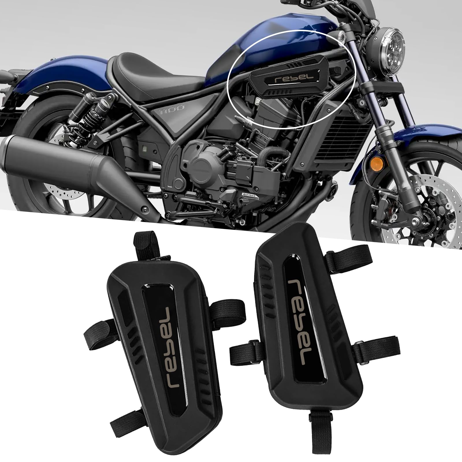 Photo 1 of KAGEFUNE For Rebel 250 300 500 CMX 250 300 500 rebel 1100 Motorcycle saddle bag waterproof triangle bag hard shell frame side hanging storage bag (Rebel)