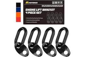 AUTORICH 7100 Lifting Bracket Set for Engine - 4 Heavy-Duty Engine Lift Bracket 5500 Lb Capacity, Engine Support Bar for Lifting Slings and Load Levelers, Black