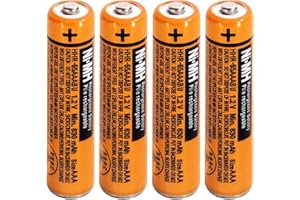 PINGJU NI-MH AAA Rechargeable Battery 1.2V 700mah 4-Pack HHR-4DPA AAA Batteries for Panasonic Cordless Phones, Remote Controls, Electronics