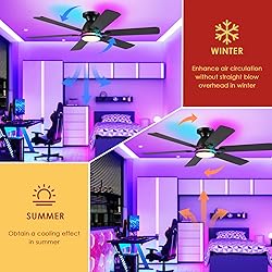 Ceiling Fans with Lights- 52" RGB Low Profile