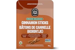 FGO Organic Korintje Cinnamon Sticks, from Indonesia, 25+ Sticks 2 3/4" Length (Pack of 1)