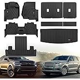 Custom Floor Mats Cargo Liner and Backrest Mat for 2018-2024 Ford Expedition/Lincoln Navigator 7 Seat Accessories TPE All Weather (Not for Max and L,Only for 7 Seater)