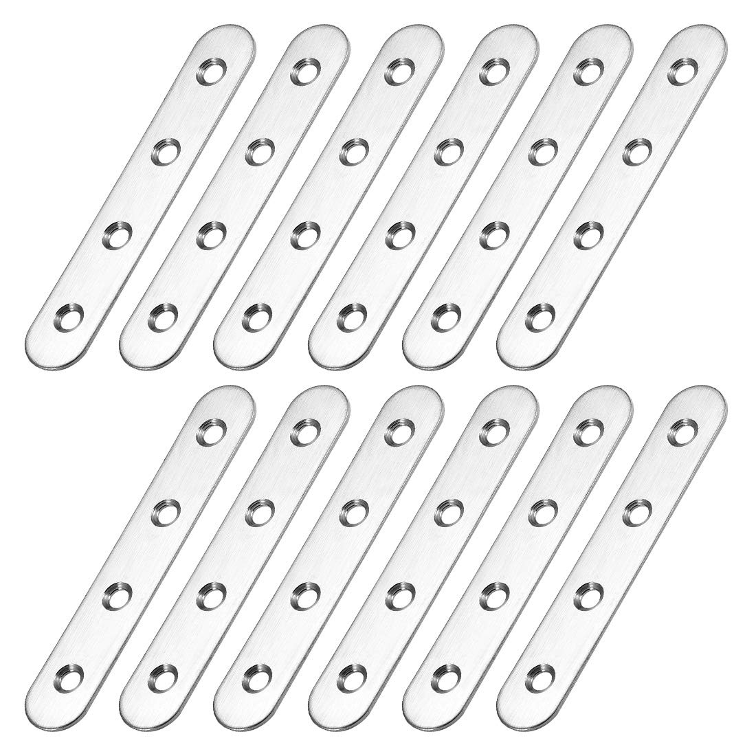 Sourcingmap Repair Plate, 100mm x 17mm, Flat Fixing Mending Bracket Connector with Screws, 12 Pcs