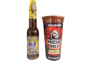Miche's-Mix Original Michelada Mixer Gift Set, 8 fl oz Bottle with 1.26 oz Cup Chili-Lime Rim