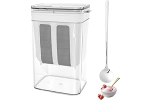 Yogurt Strainer, Hung Curd Strainer, 1.9 Quarts (1800ml) Kitchen Tool for Whey Separation, Greek Yogurt Strainers with Lid an