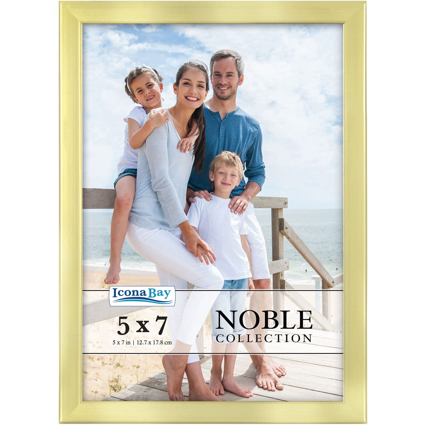 Icona Bay 7x5 Gold Picture Frame, Modern Professional Frame, Noble Collection