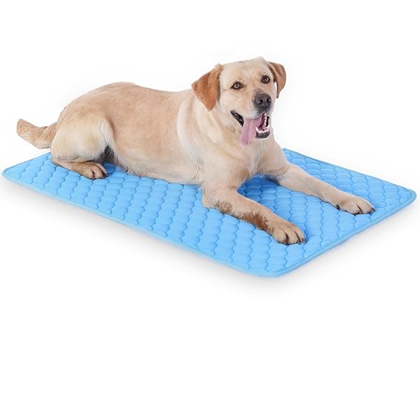 MARUNDA SELF DOG COOLING MAT, WASHABLE ICE SILK COOLING MAT FOR SMALL MEDIUM LARGE DOGS AND CATS, PET SLEEPING PAD FOR CRATE, BED, INDOOR,CAR SEATS., BLUE