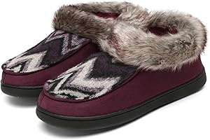 Mishansha Women's House Shoes Memory Foam Suede Moccasin Slippers Winter Warm Fleece Lined Home Shoes with Anti-Skid Rubber Sole