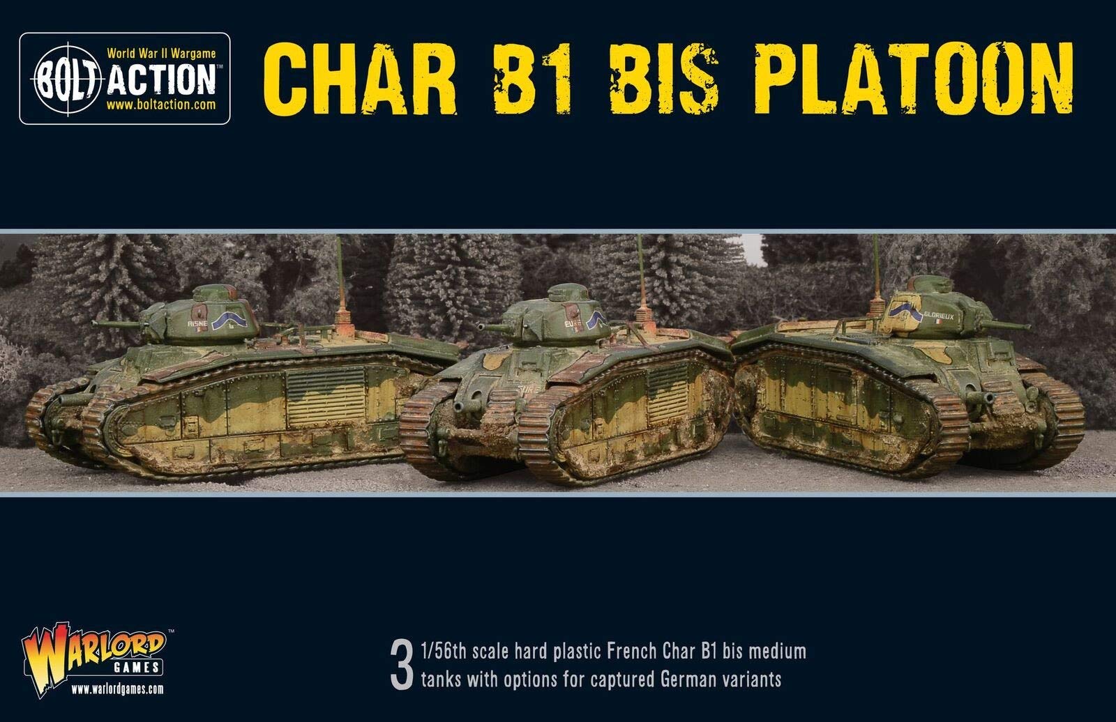 Bolt Action Warlord Games, Char B1 bis Platoon, Wargaming Miniatures
