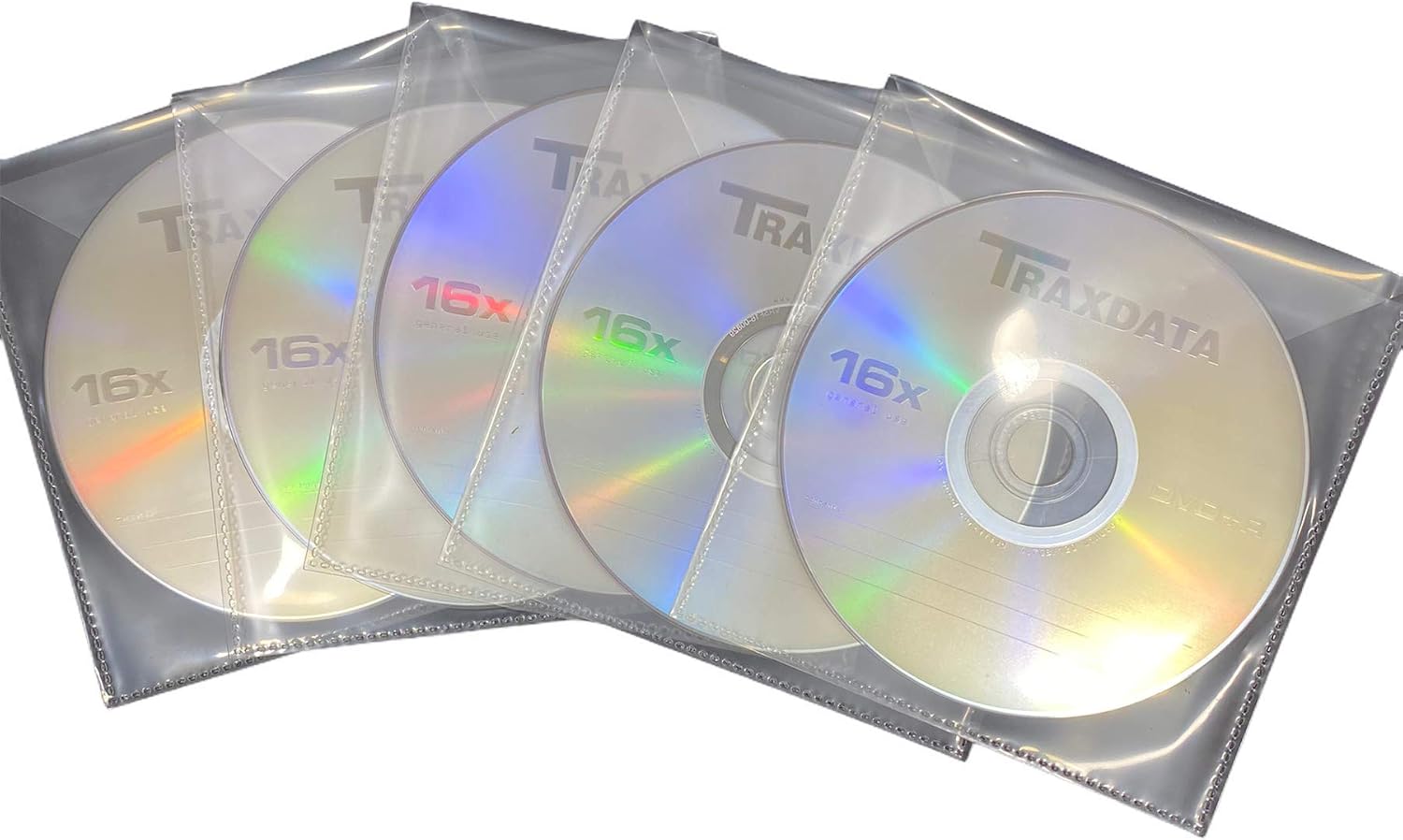 5 x Ritek Traxdata DVD+R Recordable Discs in Dragon Trading Plastic Sleeves With Flap Recordable DVDs for Your Data Storage Needs