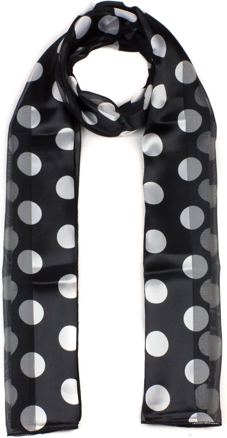 Mytoptrendz® Black with White Large Polka Dot Scarf Amazon.co.uk Clothing