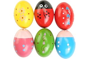 6pcs Wooden Egg Shakers Musical Percussion Instruments