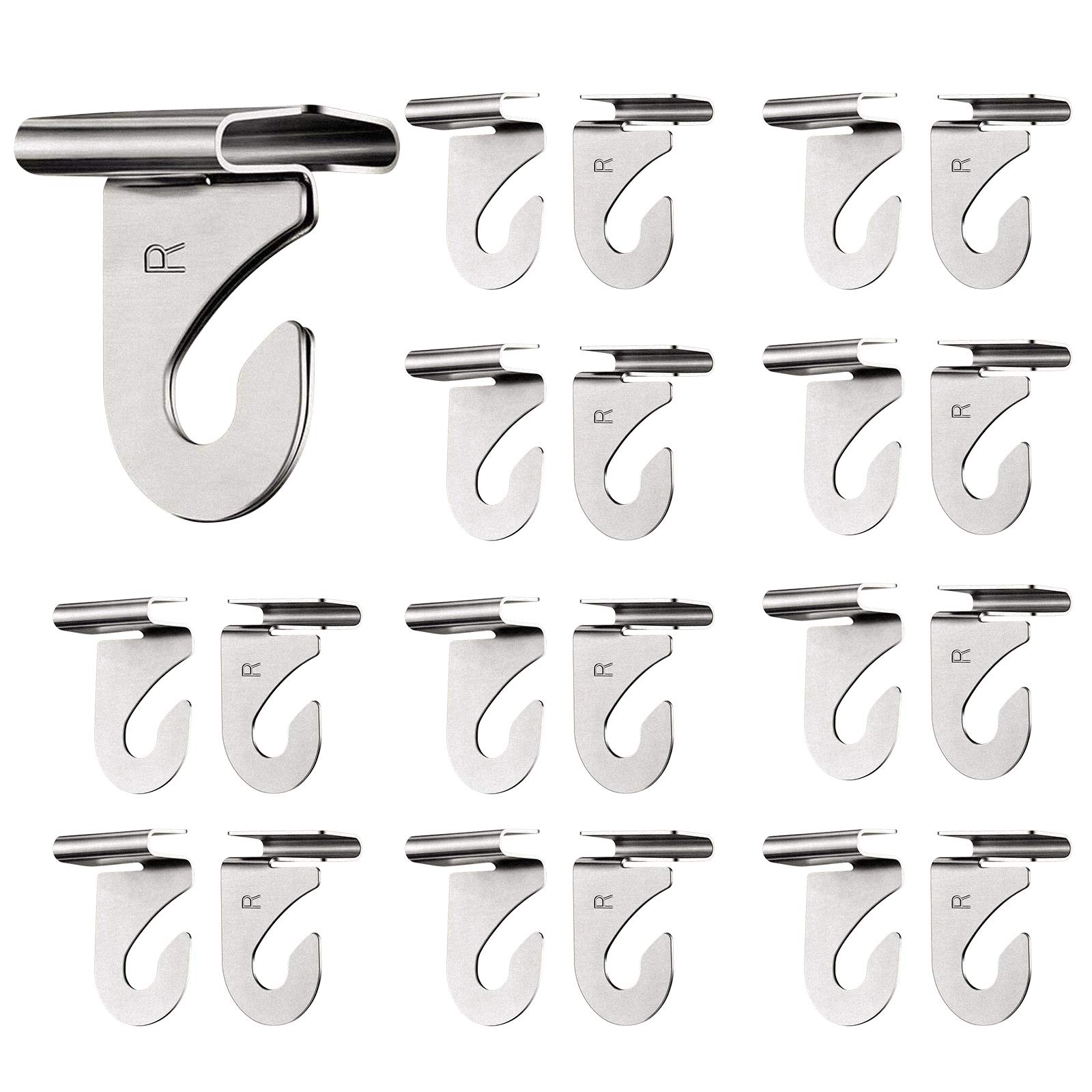 INCREWAY Drop Ceiling Hooks, 20 Pcs High Strength Metal Ceiling Hooks T-Bar Hooks for Hanging Decorations & Plants in Classrooms, Home & Office, 20 Right and 20 Left (Silver)