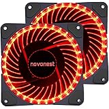 Novonest Geh&auml;usel&uuml;fter 120-LED Quiet Edition 120mm High Airflow rot LED L&uuml;fter,33LED ,2 Stueck pro Packung