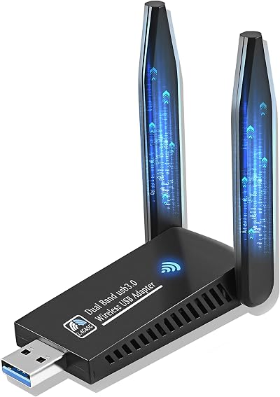 RyuuOto 1300Mbps USB WiFi Dongle Dual Band 2x5dBi Antennas Windows 11/10