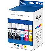 Compatible for EPT522 Ink Refill Bottles Replacement for ET-2800 ET-2400 | ET-4800 ET-2803 for EPT522 Ink Bottle for Eco tank ET2800 ET2400 ET4800 ET2803 ET-2720 ET-4700 ET-4810 ET-2840 2800 6 Pack