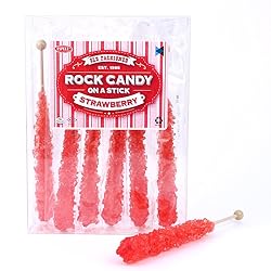 Extra Large Rock Candy Sticks: 6 Red Rock Candy