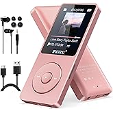 RUIZU 64GB MP3 Player with Bluetooth 5.3, 1.8" Screen Portable Music Player, FM Radio, Voice Recording, EBook, Shuffle Single Loop, 80H Digital Audio Video Playback, Lightweight, Support 128GB TF Card