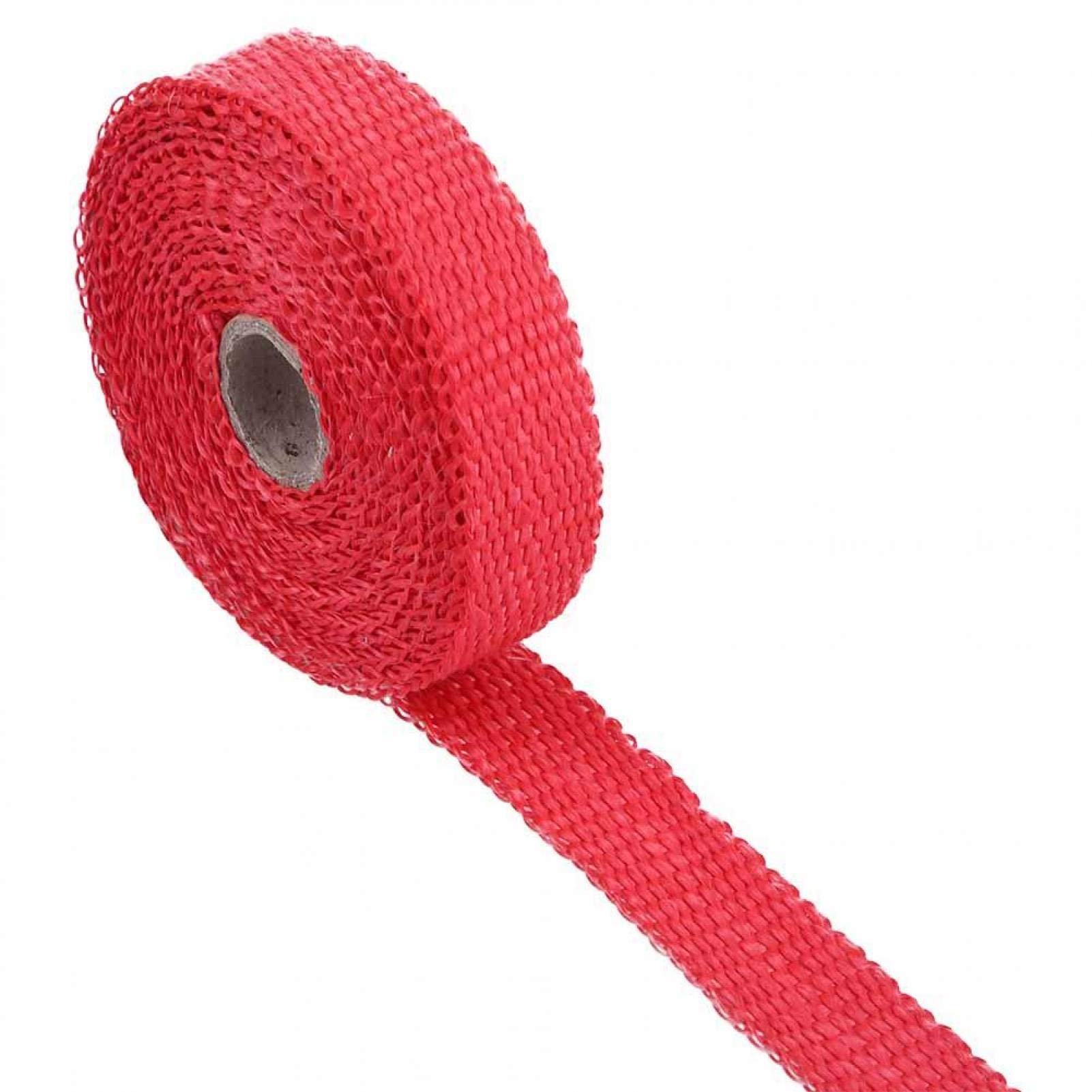 Exhaust Heat Wrap 5m Car Insulation Tape Exhaust Heat Wrap with 4 Stainless Steel Cable Ties (red)