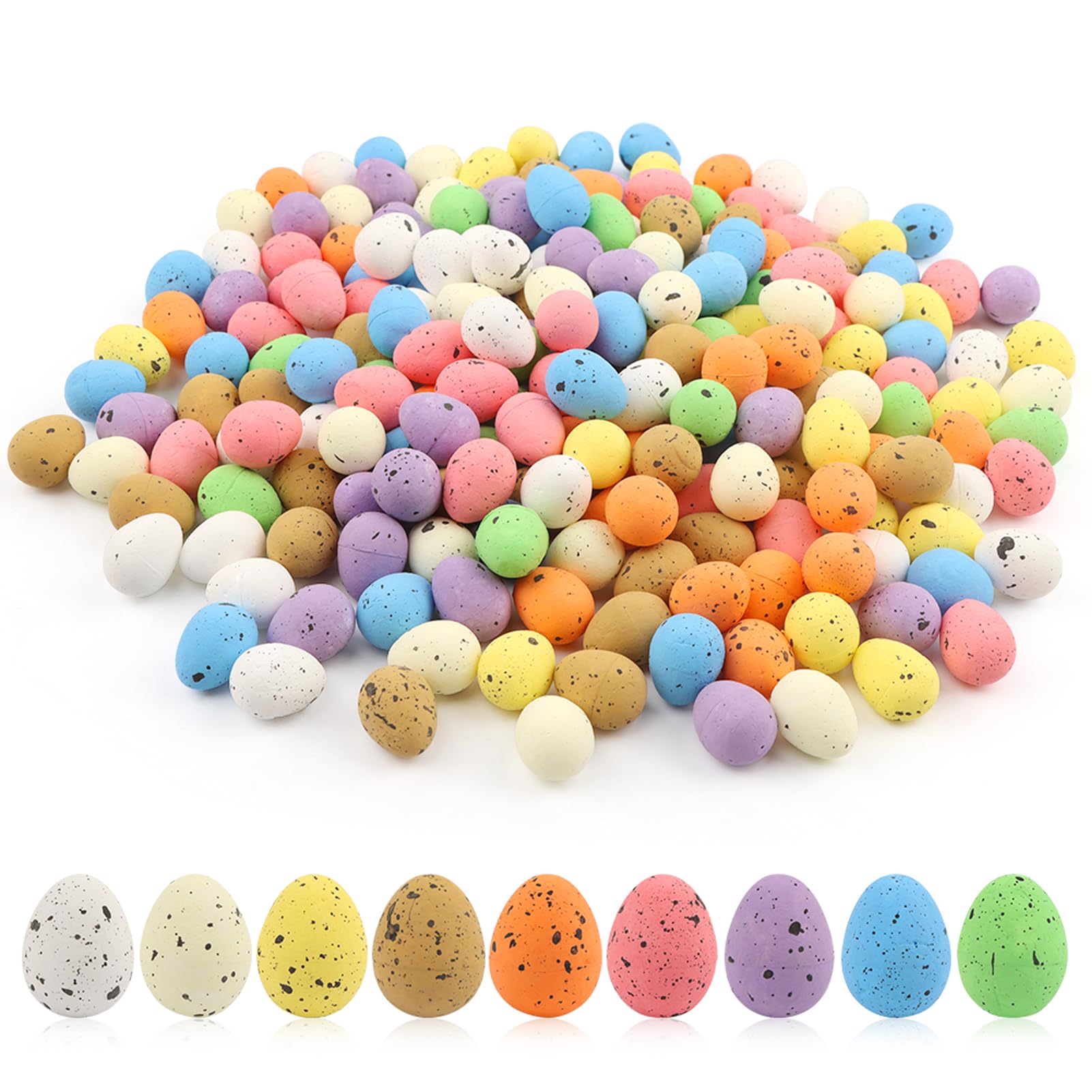 Photo 1 of 200pcs Mini Easter Eggs, Artificial Decorative Bird Eggs, Fake Speckled Foam Egg, for Photo Props Crafts Garden Bird Nest Decor Easter Party Decorations