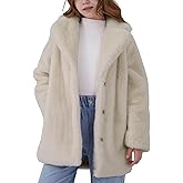 ACTCHIC Girls Faux Fur Coat Fluffy Lapel Furry Jacket Long Sleeve Shaggy Long Coat Winter Warm Coats Outerwear