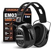 PROHEAR 039 Bluetooth 6.0 Hearing Protection with Hi-Fi & Loud Audio, 4 Week Runtime Rechargeable 1500mAh Battery, OSHA Compliant Noise Reduction Safety Earmuffs for Mowing Workshops Snowblowing