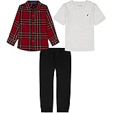 Nautica baby-boys 3pc Woven Shirt Pant Set
