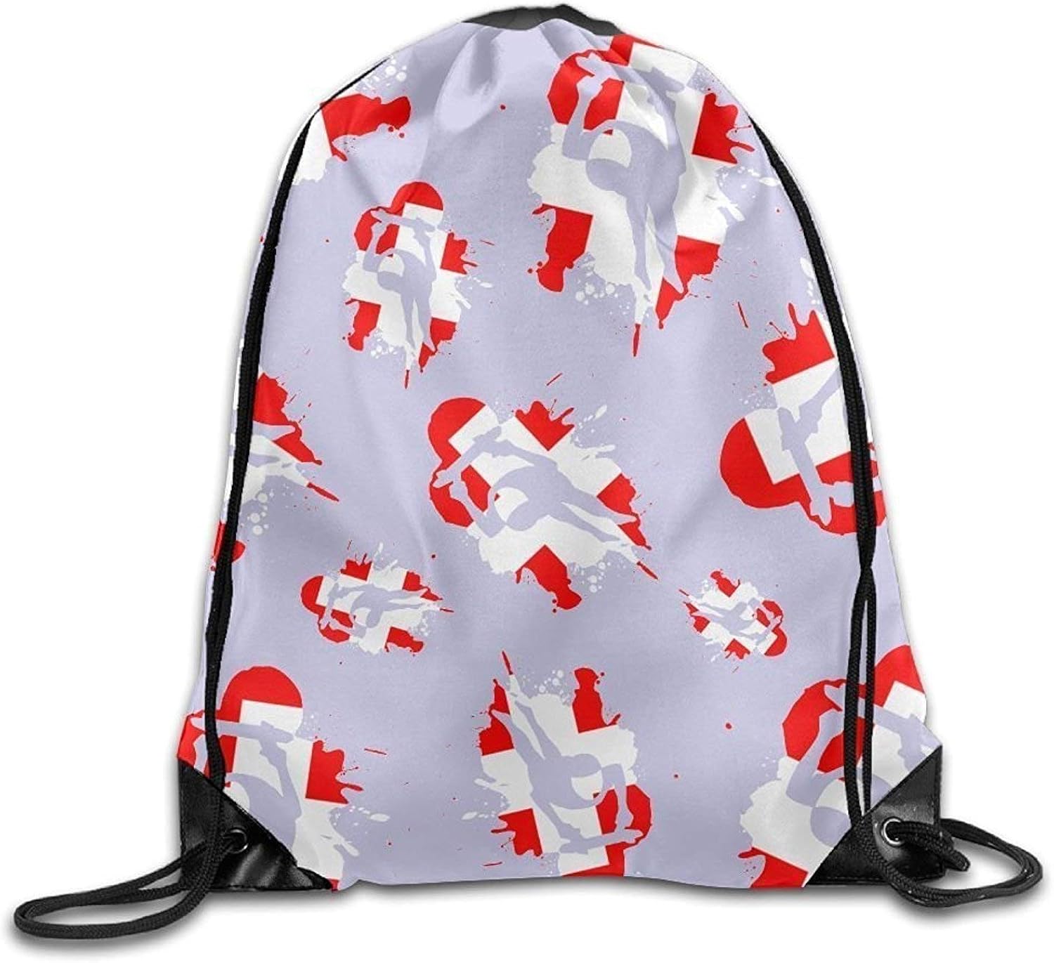 63251vdgxdg String Pull Bag Travel Bag Sports Ness Bag Swiss Flag Sled