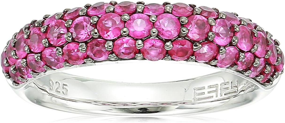 Womens 925 Sterling Silver Ruby Ring, Red, 7