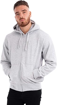 grey zip hoodie men