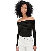 Enza Costa Women's Silk Rib Off-Shoulder Top