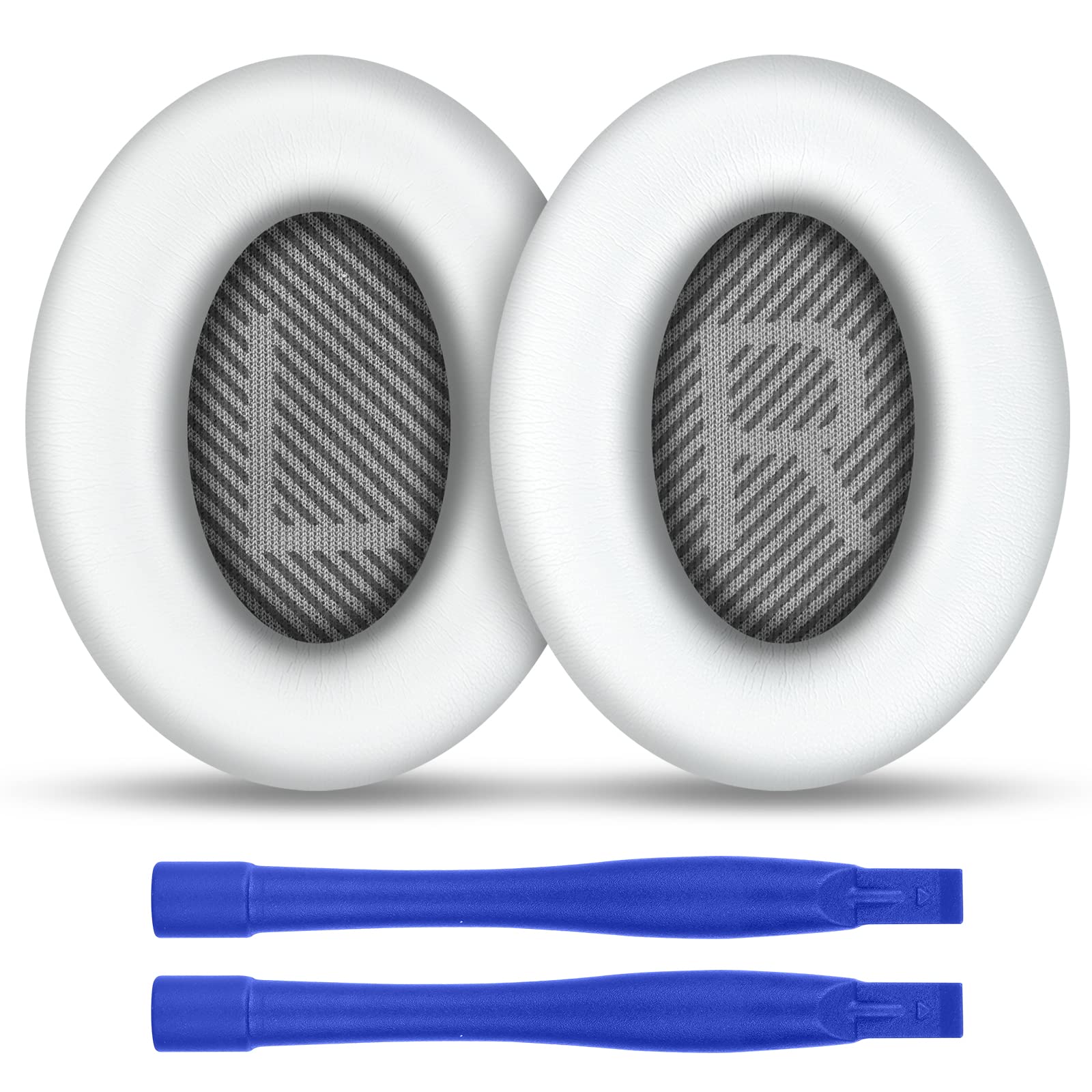 Ainiv 1Pair Ear Pads Cushions Replacement for Bose QuietComfort 35 (QC35) and Quiet Comfort 35 II (QC35 II) Over-ear Headphones, Soft Leather Headphones Replacement Earpads Ear Cushion, White — image 1