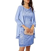 GRACE KARIN Women's Sequin Dress - Wedding Guest & Mother of The Bride Formal Dress - Two Piece Knee Length