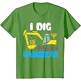 Kids I Dig Hanukkah Excavator Construction Toddler Hanukkah Boys T-Shirt