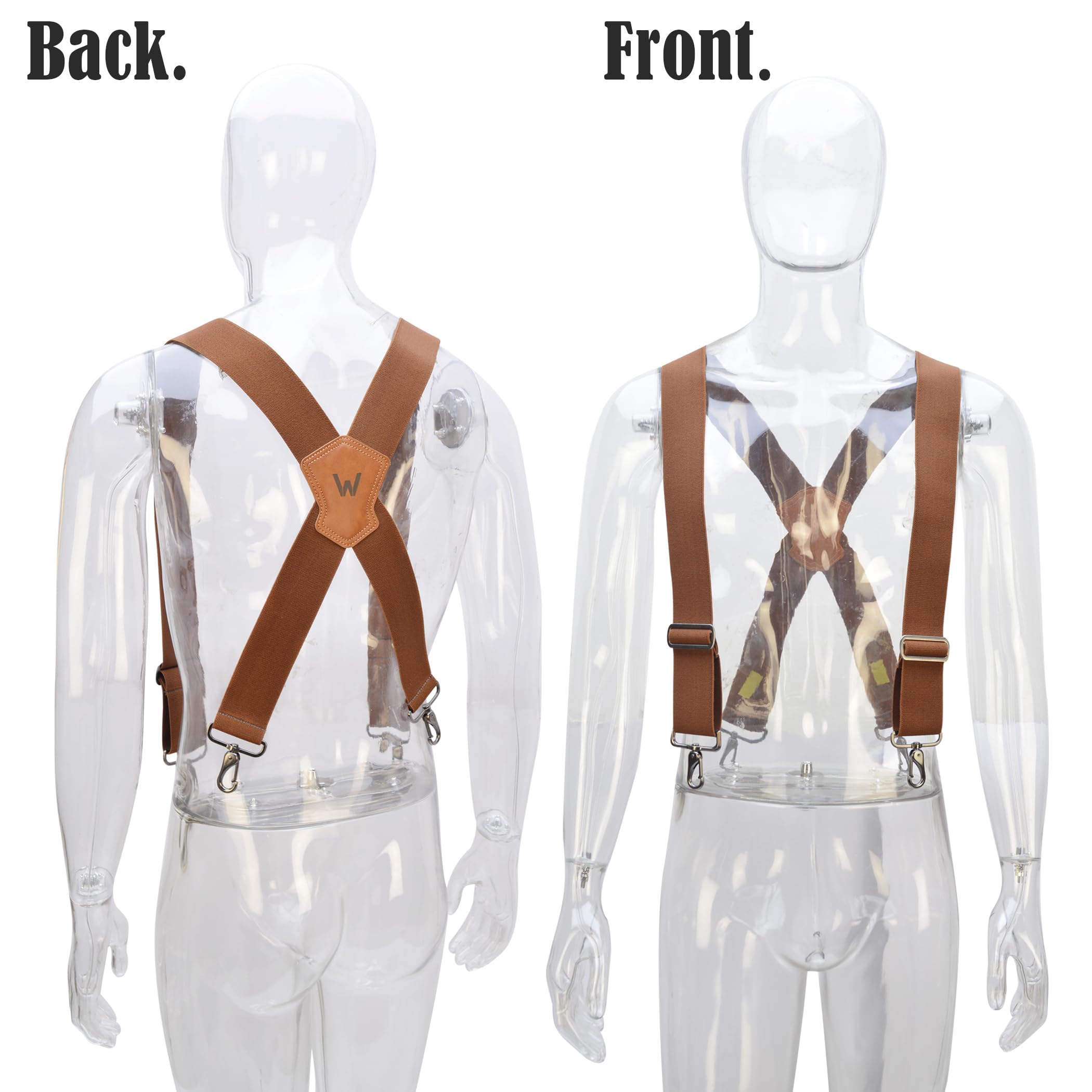 WELKINLAND Heavy-Duty 2Inch-Wide Full-Elastic Work Suspender For Jeans