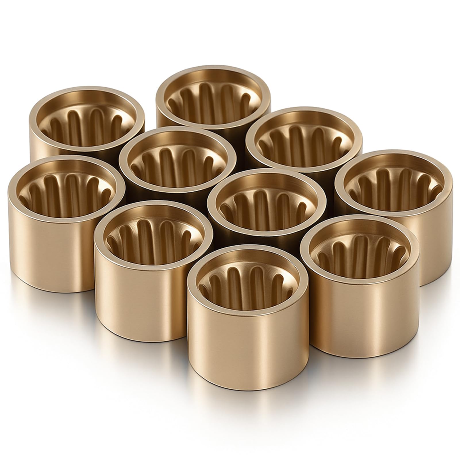 10pcs/Set Brass Cue Tip, Snooker Billiard Cue Copper Ferrules Repair Tool Billiard Replacement(9.5MM WITH TEETH)