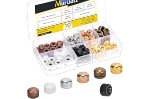 Mardatt 70Pcs 7 Colors M5 Light Screw Cap Kit, Carbon Steel Acorn Nut Screw Cap Insert Bolt Cover Ceiling Lamp Knob Nuts Female Thread Knurled Cap Nut for Light Fixture, M5x9x11