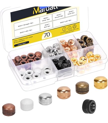 DGBRSM 6-Pack M4x0.7 Lamp Knob Nuts – Black Acorn Cap Nut Set For Ceiling Light Fixtures, Flush Mounts & Pendant Lights (9x11mm)