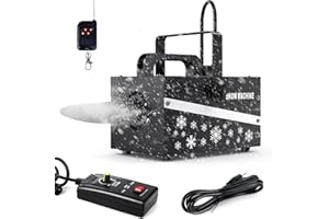 Fansteck Upgraded Snow Machine, 600W Snowflake Making Maker with Wireless Remote Control, Portable Making Fake Snow Equipment for Indoor Outdoor Party Wedding Stage Backyard Christmas Decoration