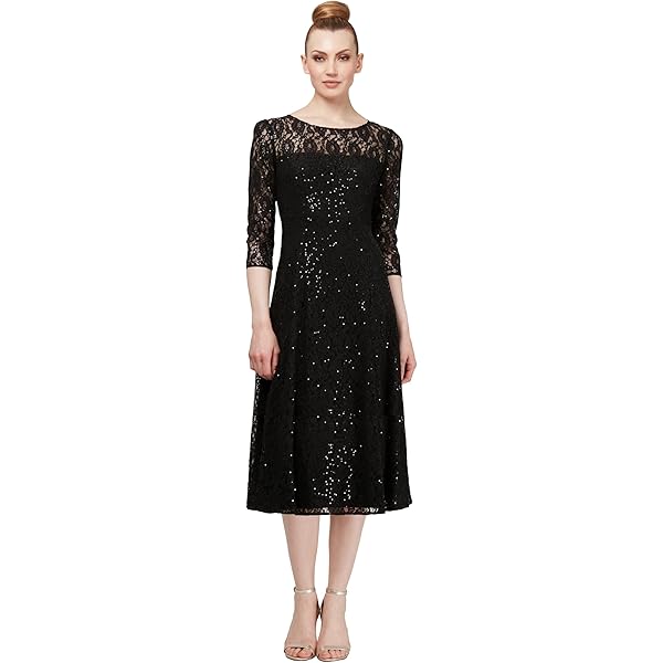 Amazon.com: Tadashi Shoji Junior's L/S Sequin Gown, Ivory/Black