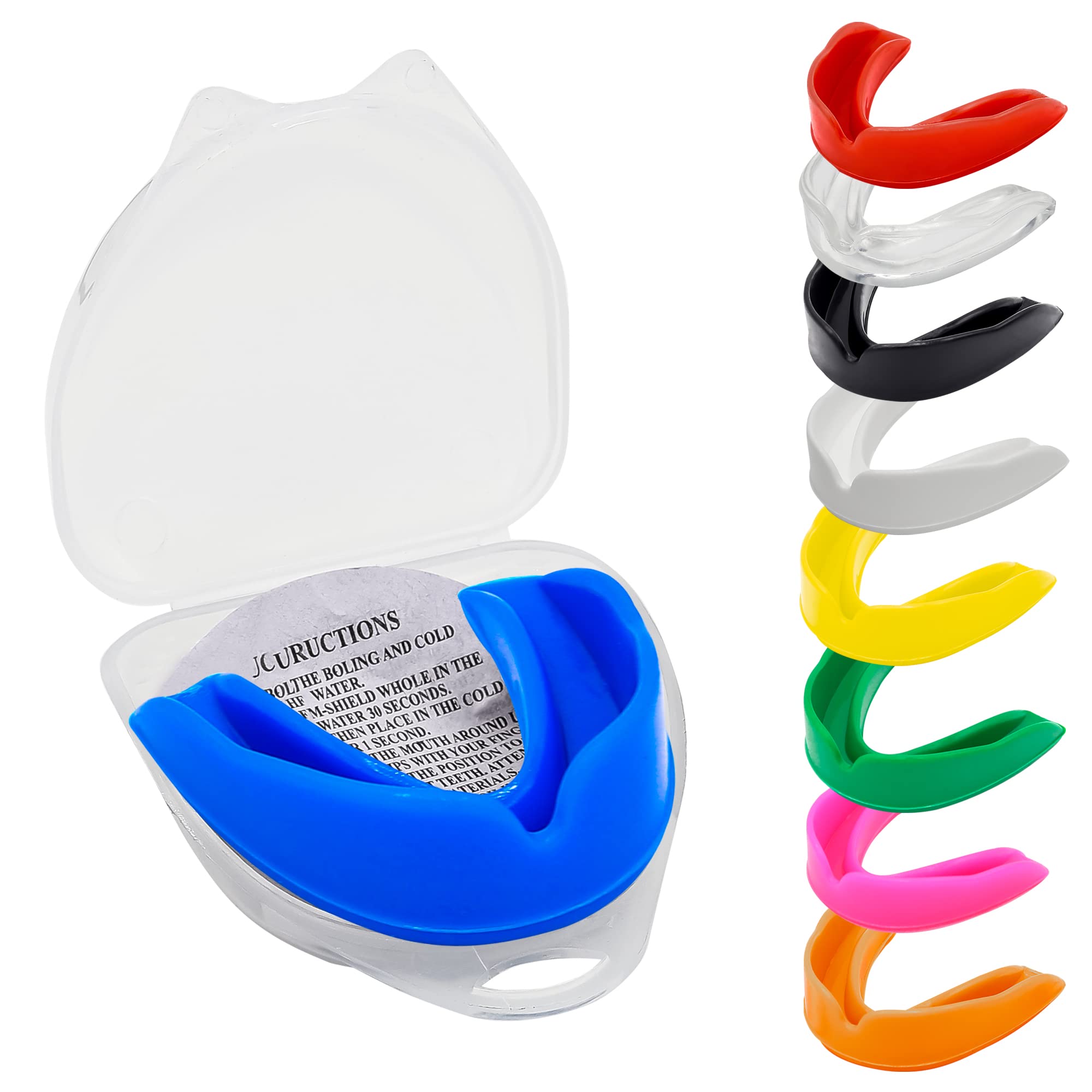 TrySalar Mouthguards for Rugby Boxing Sports Gum Shield Adult Senior Professional Mouth Guard Jaw Protection Case Martial Arts Judo Karate MMA Muay Thai Hockey Football Lacrosse Men Women (Blue) — image 1